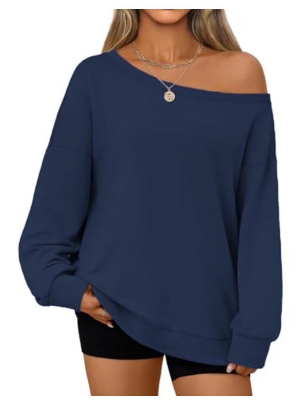 Off Shoulder Oversized Sweatshirt Women Long Sleeve Pullover Top